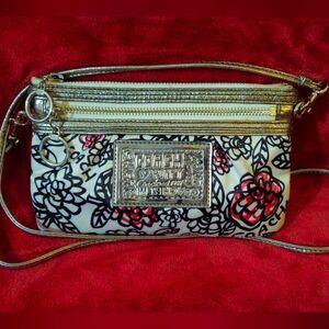 Coach Poppy Daisy Graffiti Crossbody Bag - Cream, Black & Red